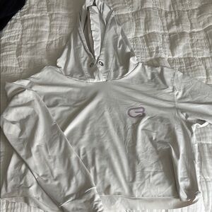 Women's CycleBar White Hooded Crop Top